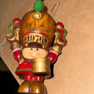 Festive Wooden Nutcracker Ornament 1976 drummer boy